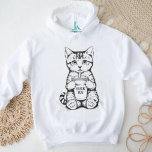 Cute Kitten Drinking Soda T Shirt Funny Cat Fvck ICE Graphic Tee