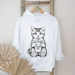 Cute Kitten Drinking Soda T Shirt Funny Cat Fvck ICE Graphic Tee