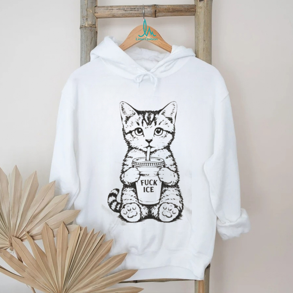 Cute Kitten Drinking Soda T Shirt Funny Cat Fvck ICE Graphic Tee Cute Kitten Drinking Soda T Shirt Funny Cat Fvck ICE Graphic Tee