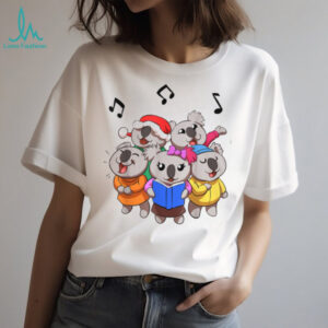 Cute Koala Choir Singing Christmas Carols Holiday Graphic Shirt
