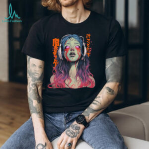 Cyberpunk Anime Girl Crying Pink Neon Acid Wash Graphic Tee