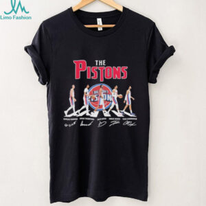Detroit Pistons Abbey Road Parade Signature Player Roster Basketball T Shirt