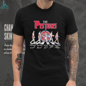 Detroit Pistons Abbey Road Parade Signature Player Roster Basketball T Shirt