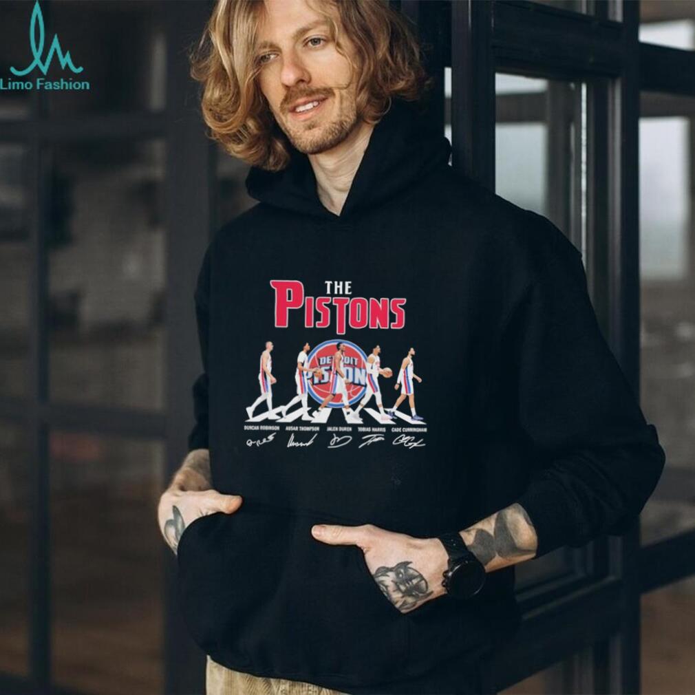 Detroit Pistons Abbey Road Parade Signature Player Roster Basketball T Shirt Detroit Pistons Abbey Road Parade Signature Player Roster Basketball T Shirt