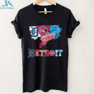 Detroit Pistons Red Wings Fan T Shirt