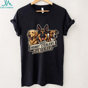 Dogs Heart Stealers Life Healers German Shepherd Golden Retriever Tee