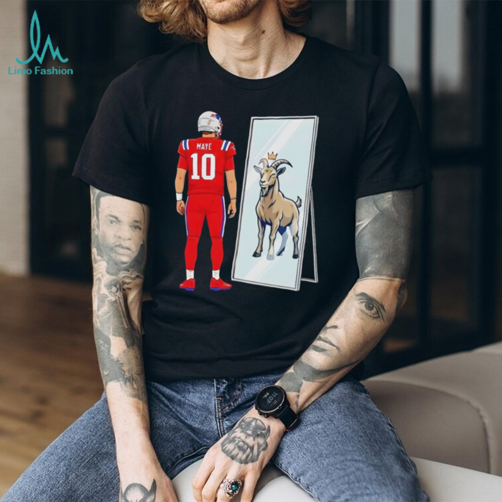 Drake Maye 10 Mirror Goat New England Patriots Football 2026 t shirt Drake Maye 10 Mirror Goat New England Patriots Football 2026 t shirt