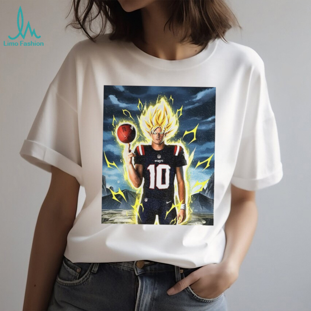 Drake Maye x Son Goku Super Saiyan New England Patriots Super Bowl LIX T Shirt Drake Maye x Son Goku Super Saiyan New England Patriots Super Bowl LIX T Shirt