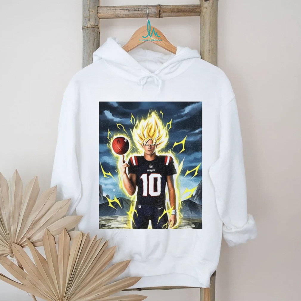 Drake Maye x Son Goku Super Saiyan New England Patriots Super Bowl LIX T Shirt Drake Maye x Son Goku Super Saiyan New England Patriots Super Bowl LIX T Shirt
