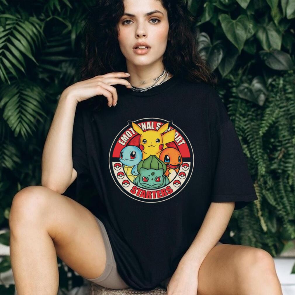Emotional Support Starters Retro Badge Pokémon Squad T Shirt Emotional Support Starters Retro Badge Pokémon Squad T Shirt