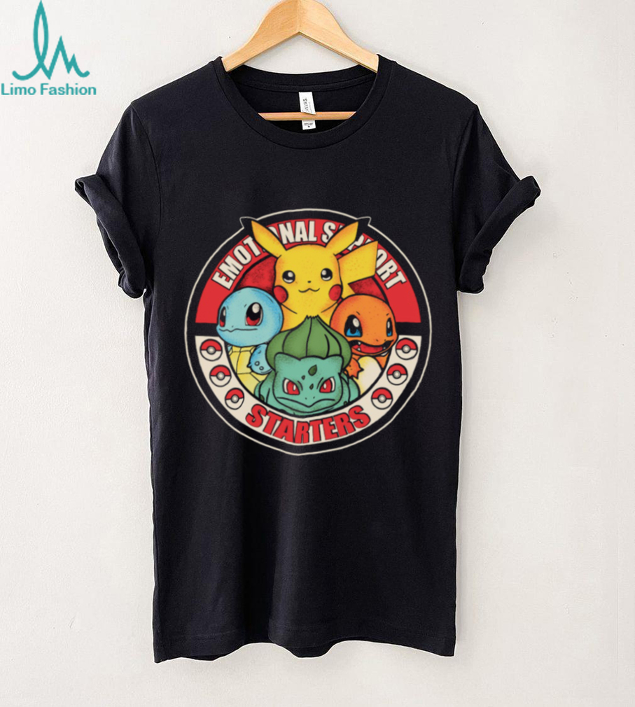 Emotional Support Starters Retro Badge Pokémon Squad T Shirt Emotional Support Starters Retro Badge Pokémon Squad T Shirt