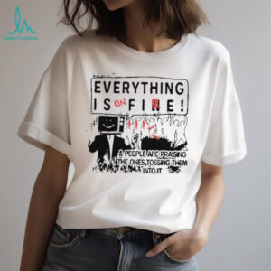 Everything Is On Fire Dystopian TV Head Social Commentary T Shirt