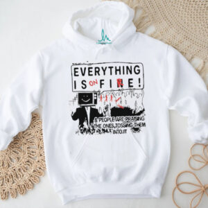 Everything Is On Fire Dystopian TV Head Social Commentary T Shirt