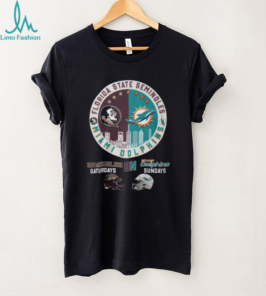Florida State Seminoles On Saturdays And Miami Dolphins On Sundays T Shirt Florida State Seminoles On Saturdays And Miami Dolphins On Sundays T Shirt