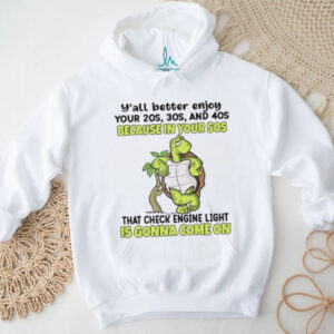 Funny 50th Birthday Turtle “Check Engine Light” Humor T Shirt