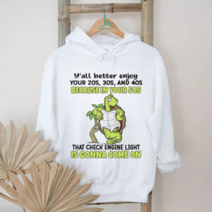 Funny 50th Birthday Turtle “Check Engine Light” Humor T Shirt