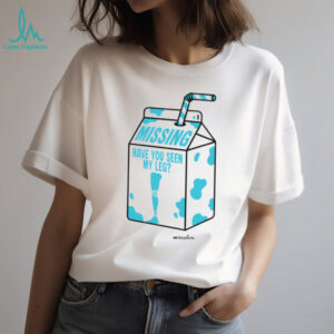 Funny Amputee Humor “Missing Have You Seen My Leg” Milk Carton Tee