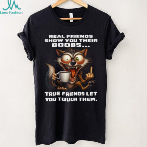 Funny Crazy Wolf Real Friends vs True Friends Humor T Shirt