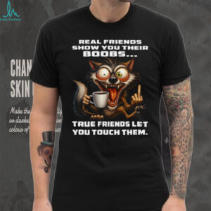 Funny Crazy Wolf Real Friends vs True Friends Humor T Shirt