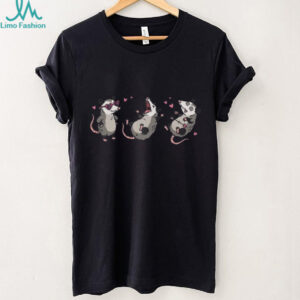 Funny Screaming Opossums in Love Hearts Graphic Oversized Tee