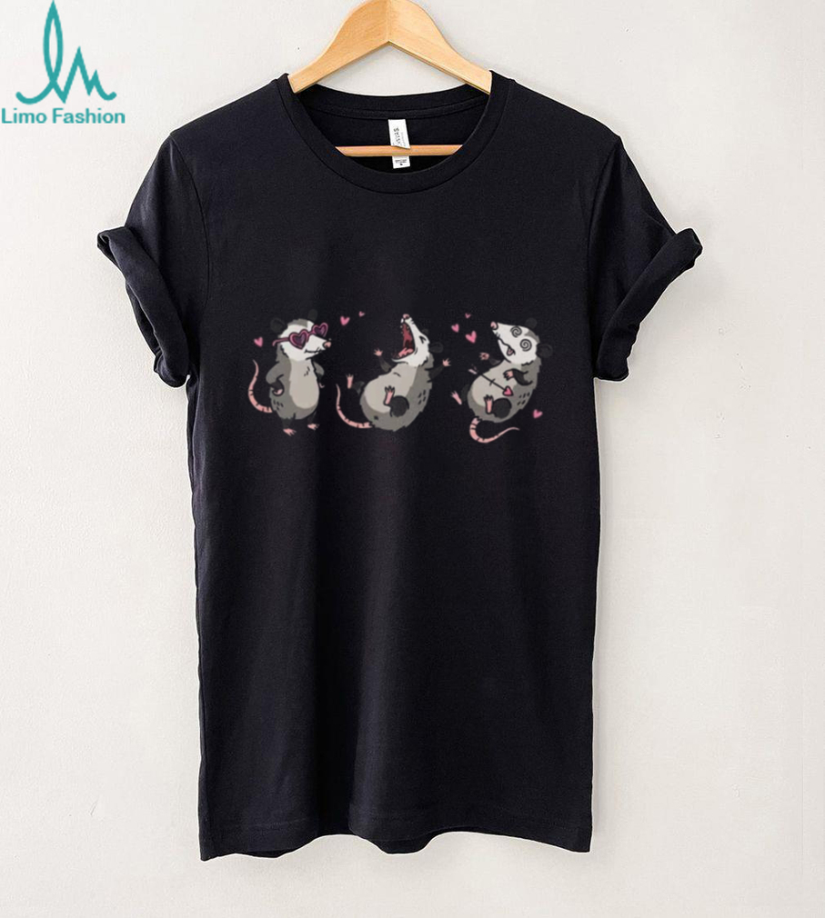 Funny Screaming Opossums in Love Hearts Graphic Oversized Tee Funny Screaming Opossums in Love Hearts Graphic Oversized Tee