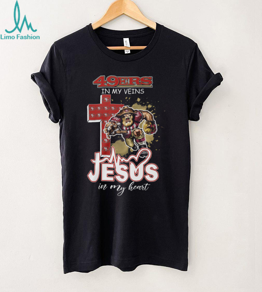 Game Day Devotion 49ers In My Veins, Jesus In My Heart T Shirt Game Day Devotion 49ers In My Veins, Jesus In My Heart T Shirt