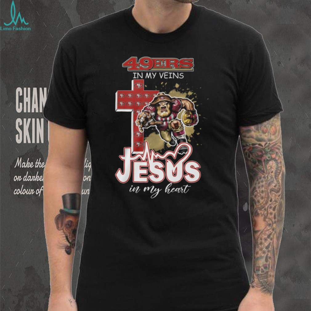 Game Day Devotion 49ers In My Veins, Jesus In My Heart T Shirt Game Day Devotion 49ers In My Veins, Jesus In My Heart T Shirt