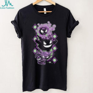 Gengar Evolution Trio Ghost Pokemon Front and Back Print T Shirt