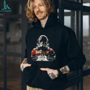 George Lucas wearing Lewis Hamilton Ferrari Stormtrooper Star Wars shirt