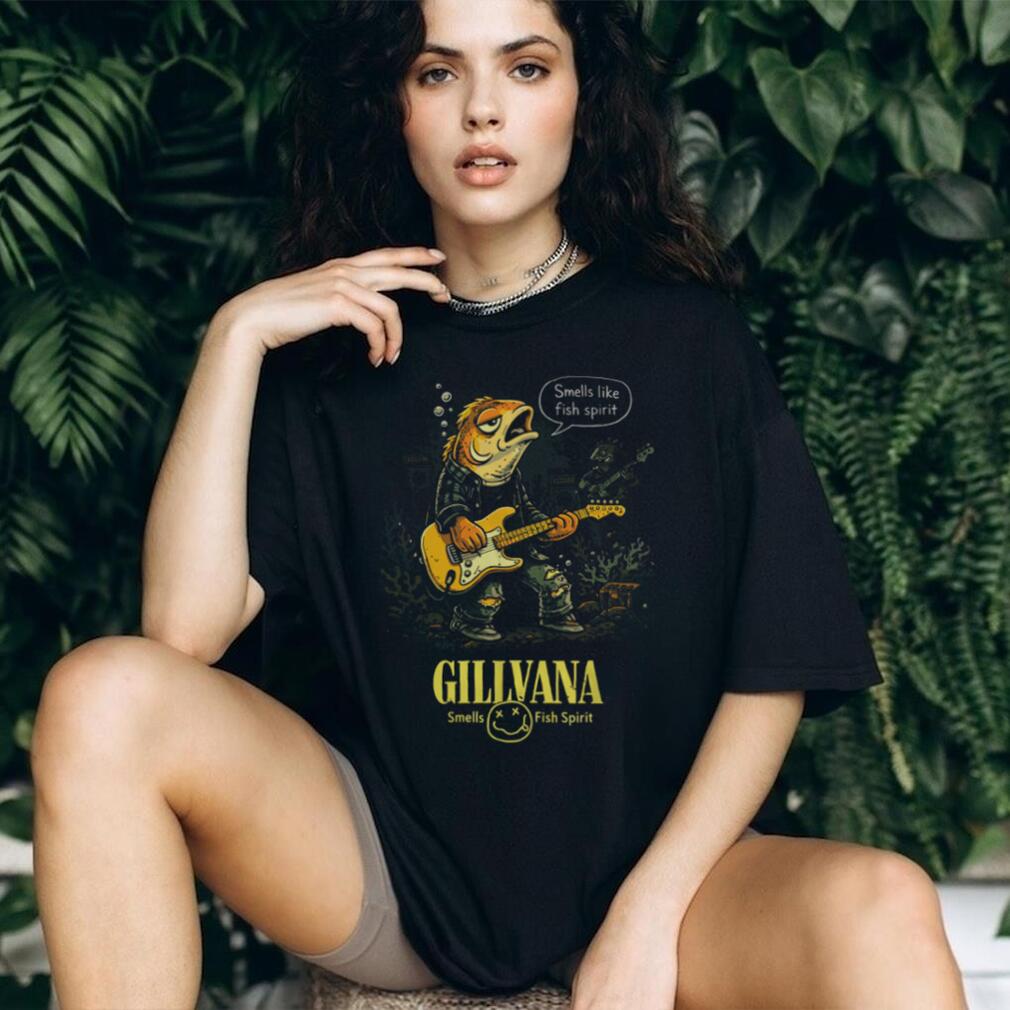 Gillvana Smells Like Fish Spirit Grunge Parody T Shirt Gillvana Smells Like Fish Spirit Grunge Parody T Shirt
