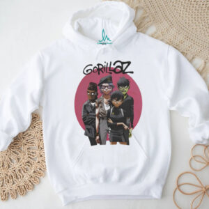 Gorillaz Virtual Band Group Portrait Pink Circle Graphic Tee