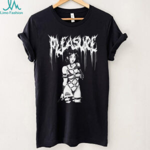 Gothic Anime Girl “Pleasure” Metal Font Acid Wash Oversized T Shirt