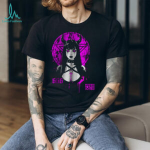 Gothic Succubus 666 Pentagram Pink & Black Aesthetic T shirt