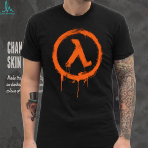 Half Life Lambda Logo Orange Spray Paint Style T Shirt