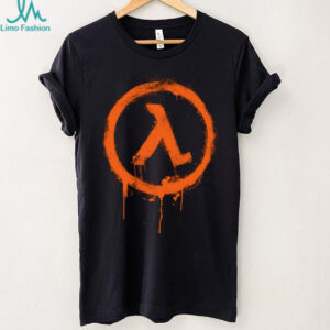 Half Life Lambda Logo Orange Spray Paint Style T Shirt
