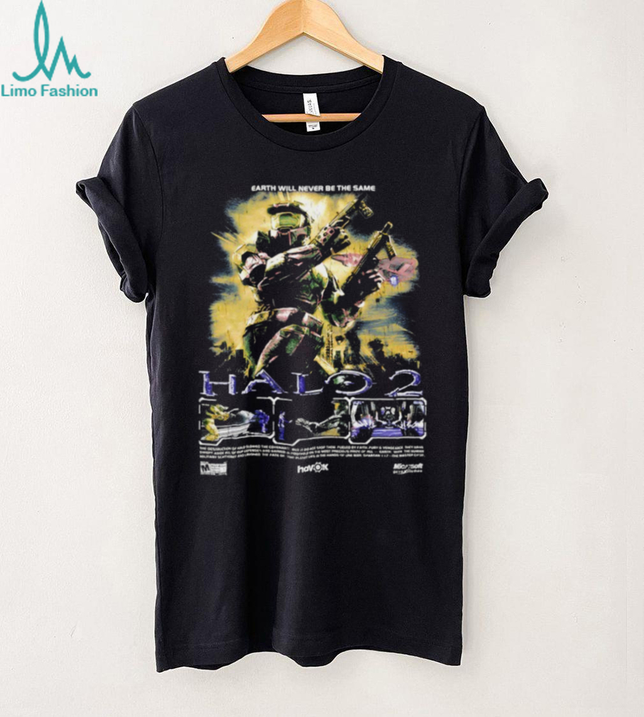 Halo 2 Master Chief “Earth Will Never Be The Same” Gamer T Shirt Halo 2 Master Chief “Earth Will Never Be The Same” Gamer T Shirt
