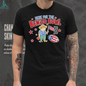 Here For The Benito Bowl 2026 Puerto Rico Coqui Frog Football Tee