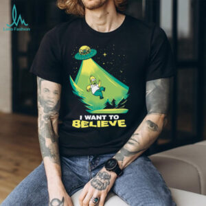 Homer Simpson Alien Abduction “I Want To Believe” T Shirt