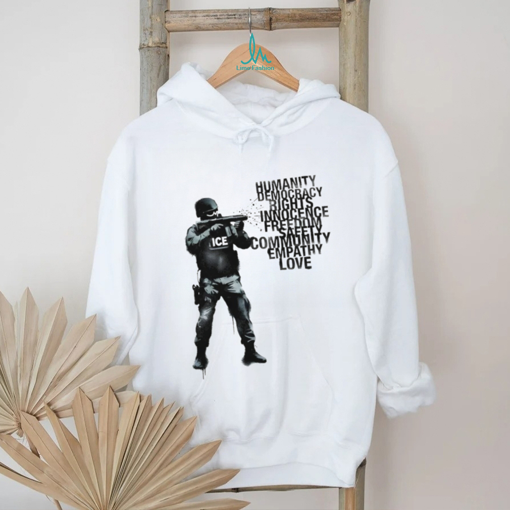 ICE Tactical Officer “Humanity and Love” Word Art Graphic T Shirt ICE Tactical Officer “Humanity and Love” Word Art Graphic T Shirt