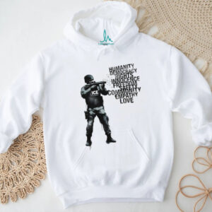 ICE Tactical Officer “Humanity and Love” Word Art Graphic T Shirt