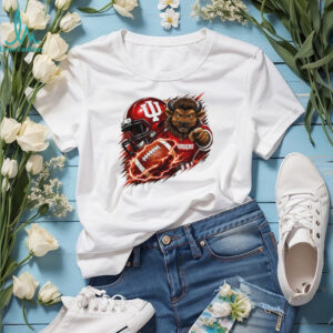 Indiana Hoosiers Football Crimson Red Helmet Bison Mascot Lightning National Champions shirt