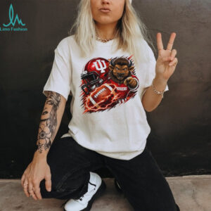 Indiana Hoosiers Football Crimson Red Helmet Bison Mascot Lightning National Champions shirt