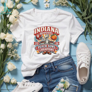 Indiana Hoosiers Peach Bowl Champions 2026 trophy logo retro shirt