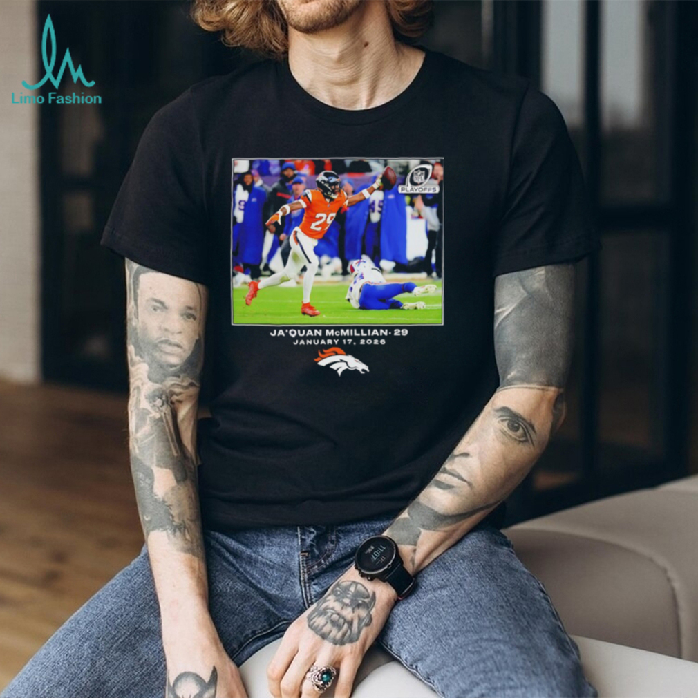 Jaquan Mcmillian Denver Broncos Nfl Playoffs January 17 2026 T Shirt Jaquan Mcmillian Denver Broncos Nfl Playoffs January 17 2026 T Shirt