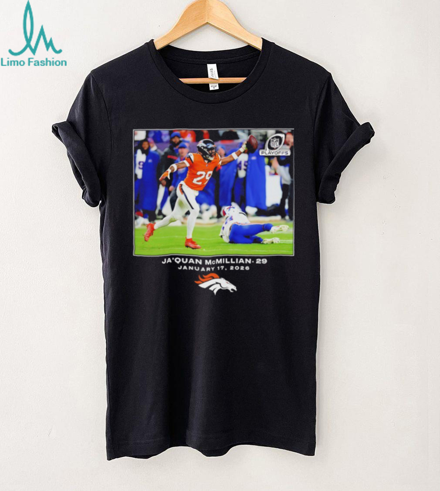 Jaquan Mcmillian Denver Broncos Nfl Playoffs January 17 2026 T Shirt Jaquan Mcmillian Denver Broncos Nfl Playoffs January 17 2026 T Shirt