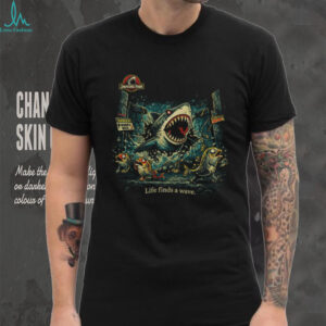 Jawsome Park Life Finds A Wave Shark Parody T Shirt
