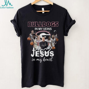 Jesus In My Heart Georgia Bulldogs In My Veins Diamond Heart Shirt