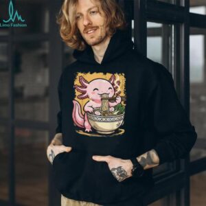 Kawaii Axolotl Eating Ramen Noodles Japanese Aesthetic T Shirt
