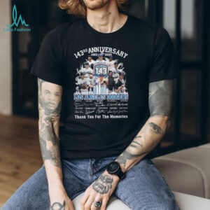 Los Angeles Dodgers 143rd Anniversary 1883 2026 Players Signatures Thank You For The Memories T Shirt