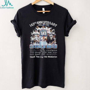 Los Angeles Dodgers 143rd Anniversary 1883 2026 Players Signatures Thank You For The Memories T Shirt